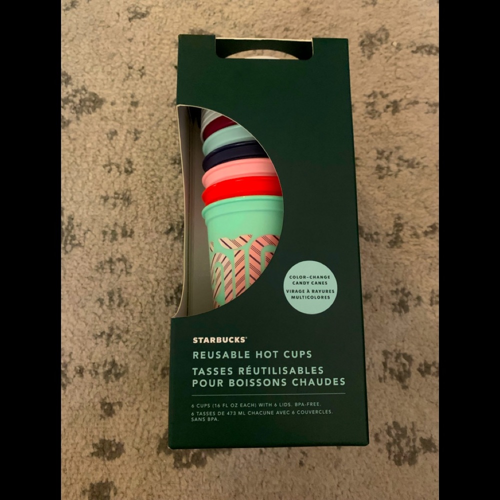 Starbucks holiday color changing hot cups set of 6 candy cane tumbler NEW